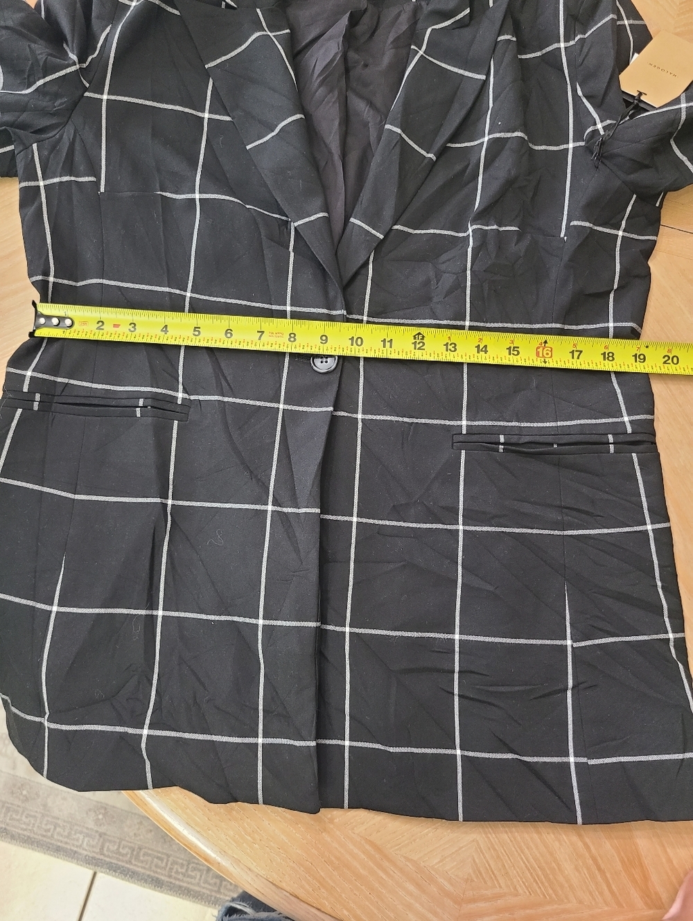 Halogen Black Windowpane Single-Button Blazer - Picture 10 of 10
